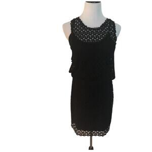 Free People Crochet Dress Liner Black  Size Large Festival Boho